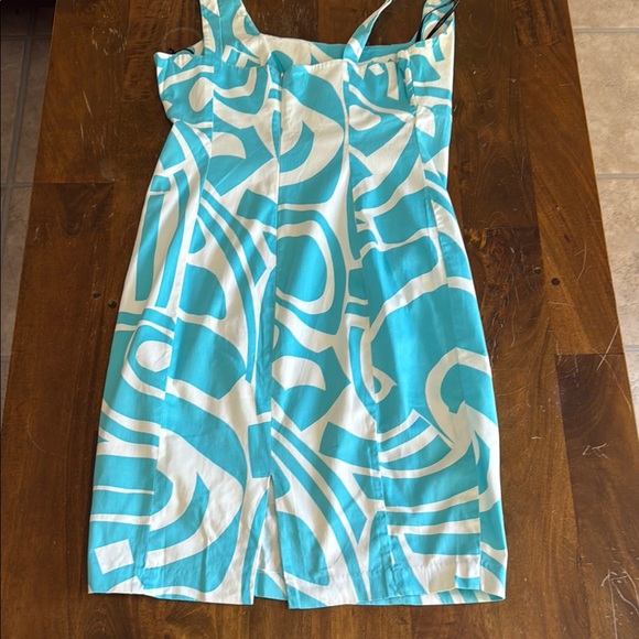 Calvin Klein Blue and White Sleeveless Midi Sundress - Picture 4 of 8